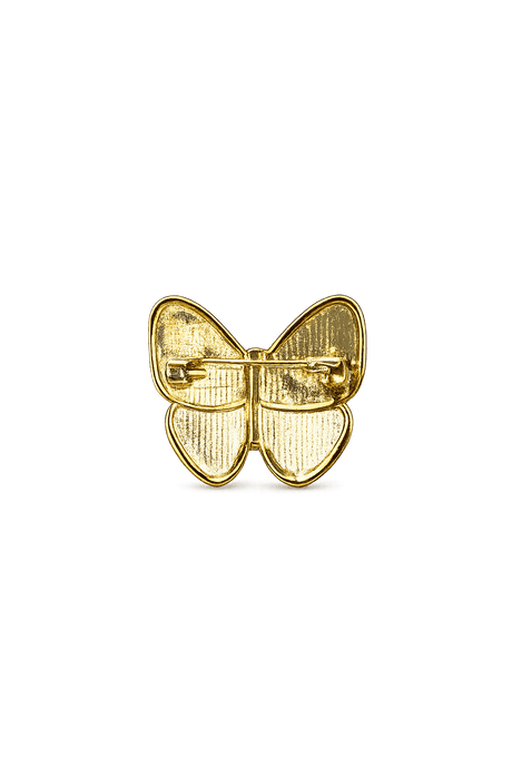 Shell broche med forgyldte detaljer – håndlavet (32mm) - Uniq Perler - 122273