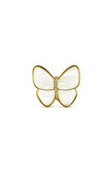 Shell broche med forgyldte detaljer – håndlavet (32mm) - Uniq Perler - 122273