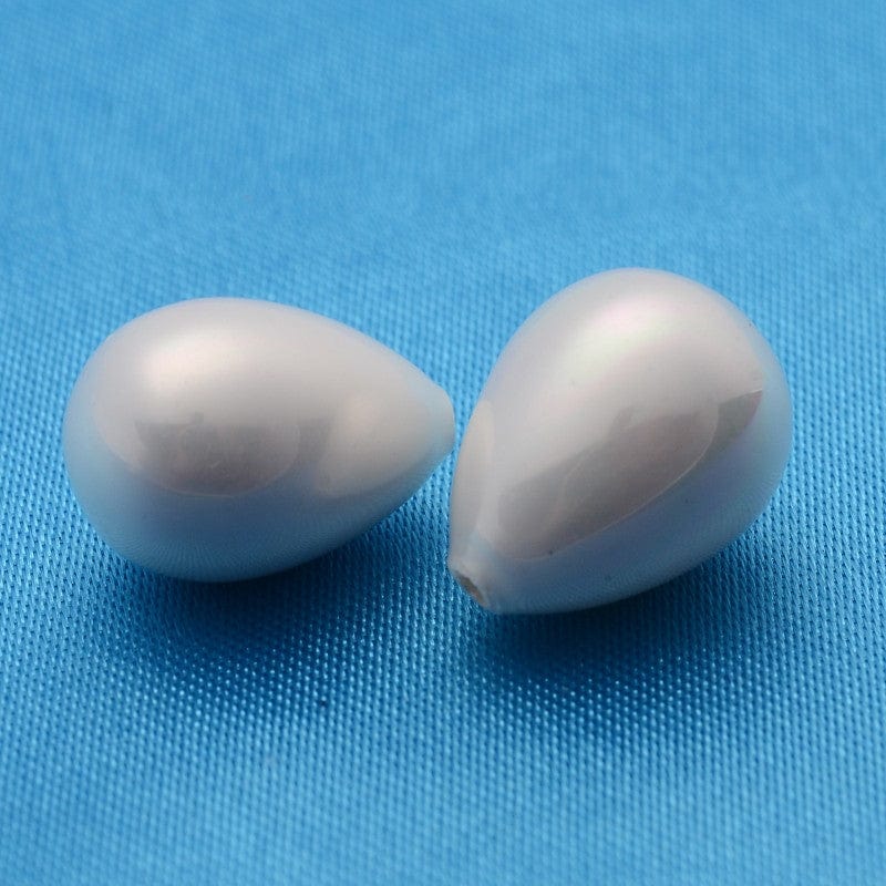 Shell Dråbe – Top/Anboret Perle (14x10mm, 1 stk.) - Uniq Perler - 112913