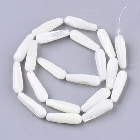 Shell Droppar, Vita, 20x6mm - Uniq Perler - 112911