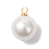 Shell Pearl Vedhæng – Rund med Forgyldt Ophæng (9 stk, 3 størrelser) - Uniq Perler - 