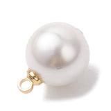 Shell Pearl Vedhæng – Rund med Forgyldt Ophæng (9 stk, 3 størrelser) - Uniq Perler - 