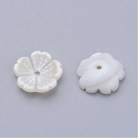 Shell Perle Blomst, (12mm, 4 stk.) - Uniq Perler - 112063