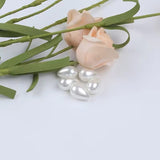 Shell Perle Dråbeformet – Hvid, Topboret (12x8mm) - Uniq Perler - 6556677