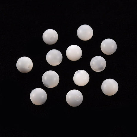 Shell Perle – Næsten Hvid, Topboret (4mm, 1 stk.) - Uniq Perler - 6799642