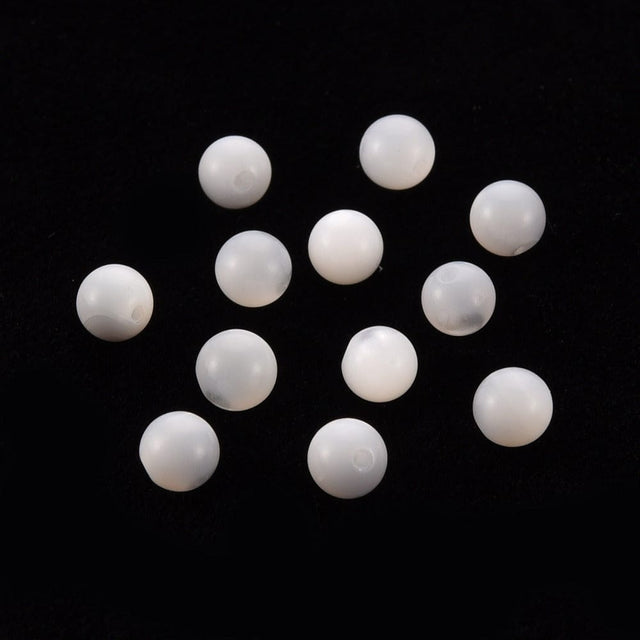 Shell Perle – Næsten Hvid, Topboret (4mm, 1 stk.) - Uniq Perler - 6799642