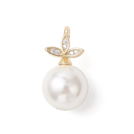 Shell Perle Vedhæng – Blad Zirkonia Forgyldt (22.5mm) - Uniq Perler - 117757