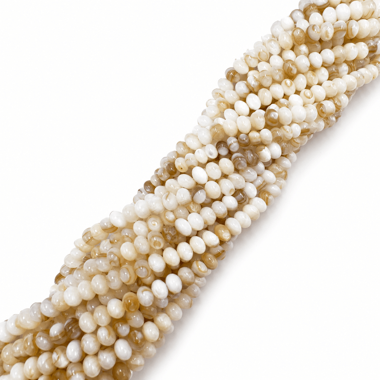 Shell Perler – Beige, Rondel (5x3~3,5mm) - Uniq Perler - 123073