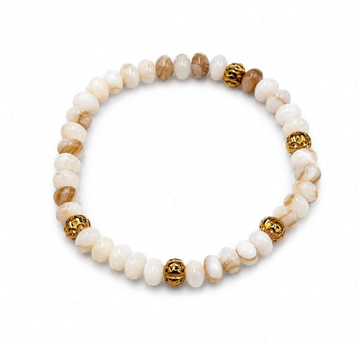 Shell Perler – Beige, Rondel (6x4mm) - Uniq Perler - 122920
