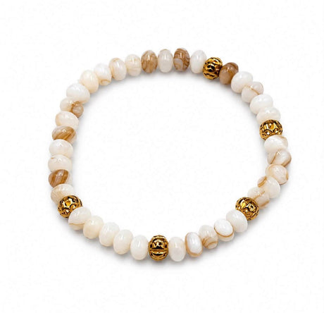 Shell Perler – Beige, Rondel (6x4mm) - Uniq Perler - 122920
