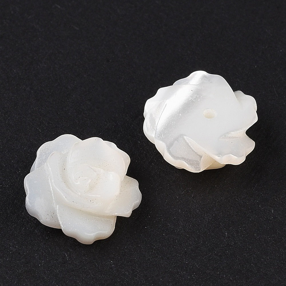 Shell Perler – Blomst Top/anboret (10mm) 2 stk. - Uniq Perler - 120203