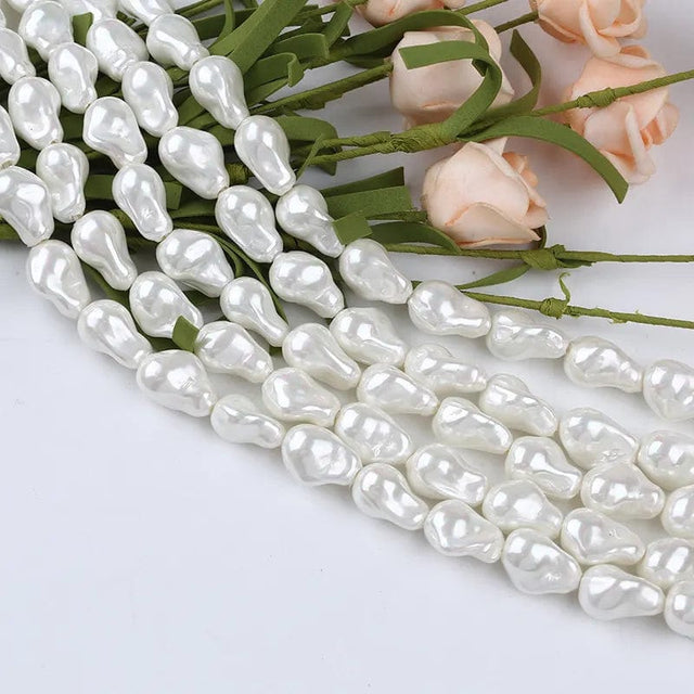 Shell Perler Der Ligner Barok Perler, (10x15mm) - Uniq Perler - 1015mm