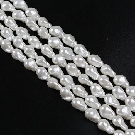 Shell Perler Der Ligner Barok Perler, (10x15mm) - Uniq Perler - 1015mm