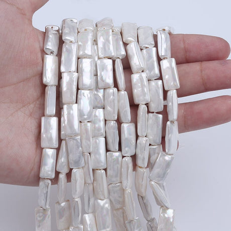 Shell Perler Der Ligner Kantet Barok Perler, 8x14mm - Uniq Perler - 0001489243