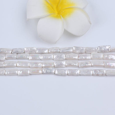 Shell Perler Der Ligner Kantet Barok Perler, 8x14mm - Uniq Perler - 0001489243