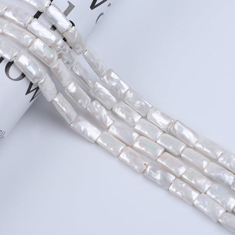 Shell Perler Der Ligner Kantet Barok Perler, 8x14mm - Uniq Perler - 0001489243