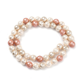 Shell Beads - Color Mix, Faceted (8mm) - Uniq Perler - 567849