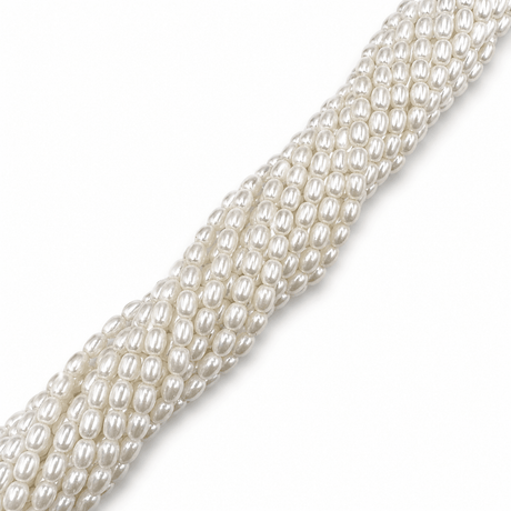 Shell Perler – Hvid, Rice (3,5 - 4x5,5mm) - Uniq Perler - 865789
