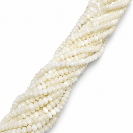Shell Perler – Hvid, Rondel (5x3~3,5mm) - Uniq Perler - 123072