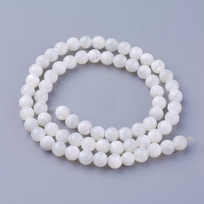 Shell Pearls, White, Round, 6 - 6.2mm - Uniq Perler - 112317