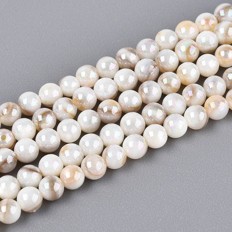 Shell Perler – Hvid/Brun, Runde (3mm) - Uniq Perler - 