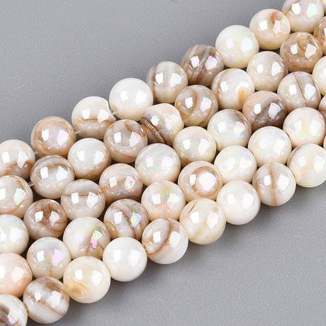 Shell Perler – Hvid/Brun, Runde (5mm) - Uniq Perler - 