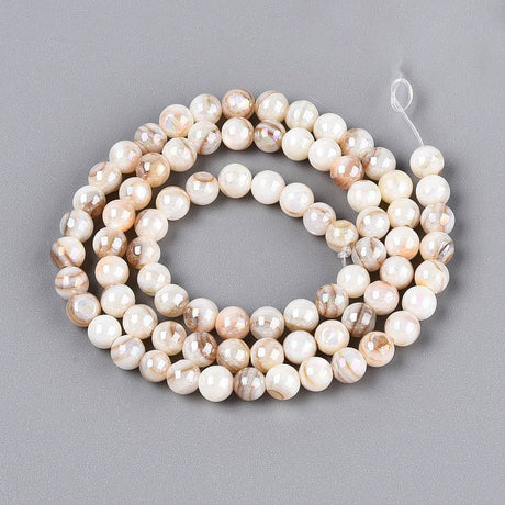 Shell Perler – Hvid/Brun, Runde (5mm) - Uniq Perler - 