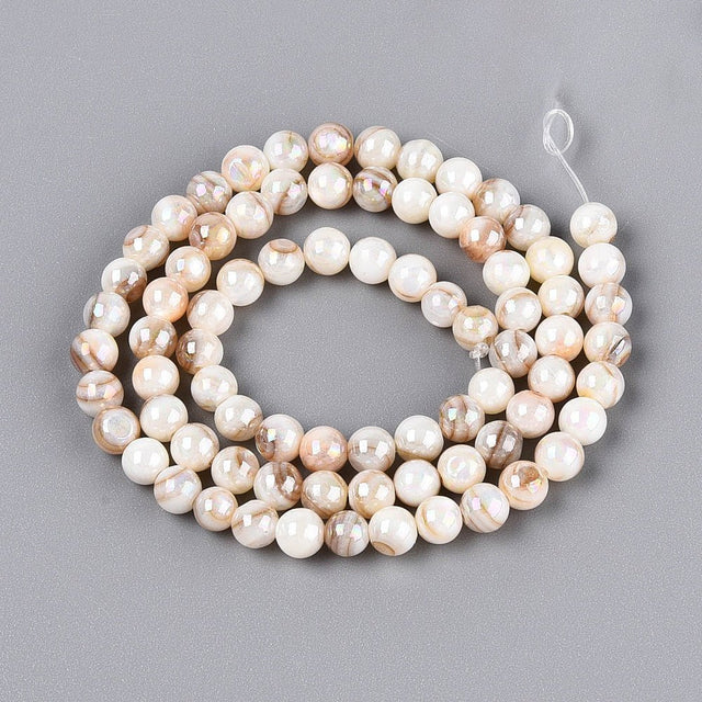 Shell Perler – Hvid/Brun, Runde (5mm) - Uniq Perler - 