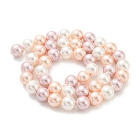 Shell Beads, Light Pastel Mix, (8mm) - Uniq Perler - 112318