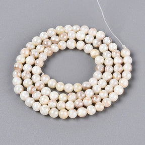 Shell-Perlen mit AB-Effekt – Muschelfarbe, rund (4 mm)