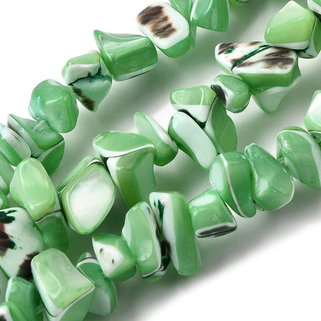 Shell perler – Nugget Facon, Grøn (7 - 22mm) - Uniq Perler - 116041