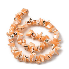 Shell beads – Nugget Shape, Orange (7 - 22mm) - Uniq Perler - 116043