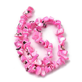 Shell beads – Nugget Shape, Pink (7 - 22mm) - Uniq Perler - 116040
