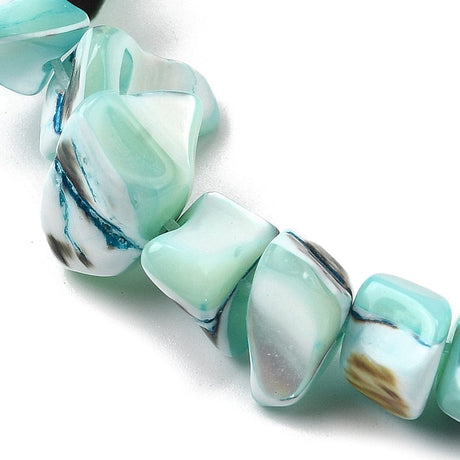 Shell perler – Nugget Facon, Turkis (7 - 22mm) - Uniq Perler - 116042