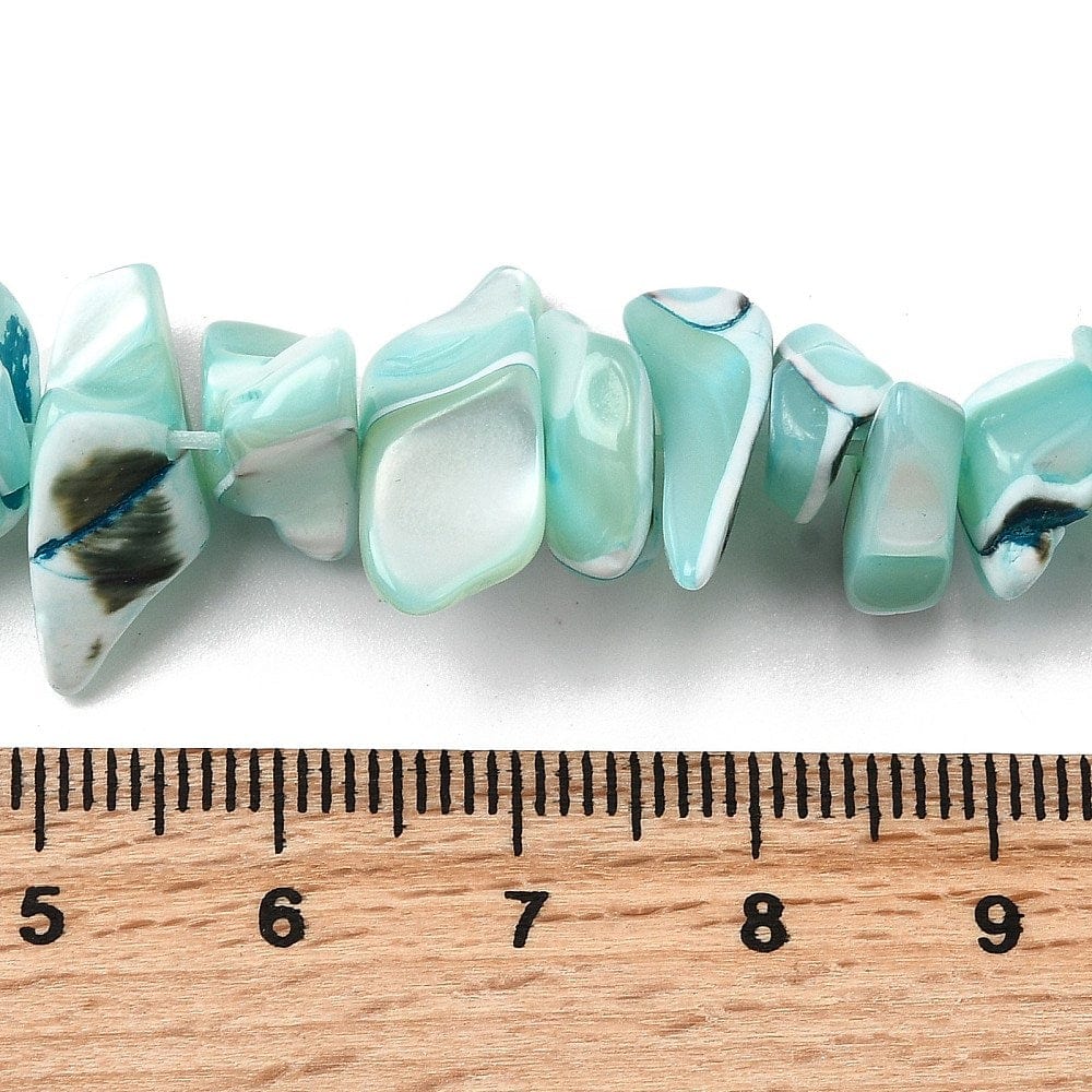 Shell perler – Nugget Facon, Turkis (7 - 22mm) - Uniq Perler - 116042