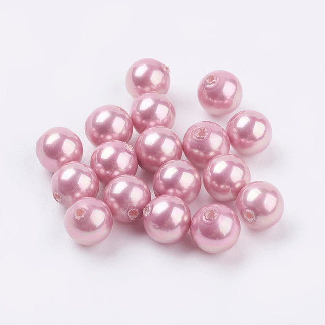 Shell Perler, Pink, Topboret/Anboret, 8mm - Uniq Perler - 111338