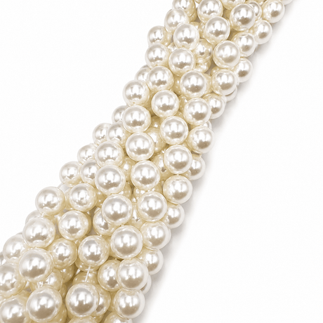 Shell Perler - Rund, Hvid (12mm) - Uniq Perler - 117237