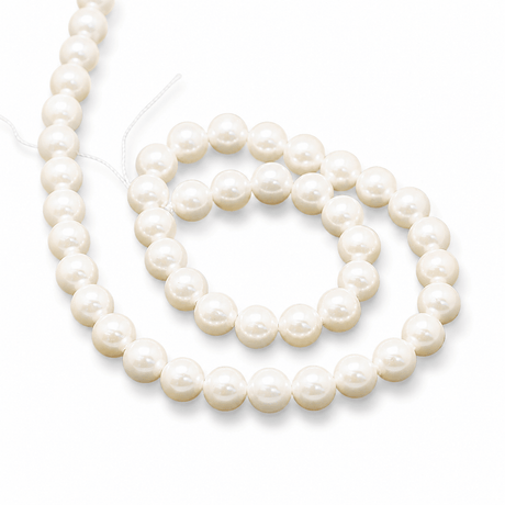 Shell Perler - Rund, Hvid (12mm) - Uniq Perler - 117237