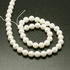 Shell Pearls - Round, White (12mm) - Uniq Perler - 
