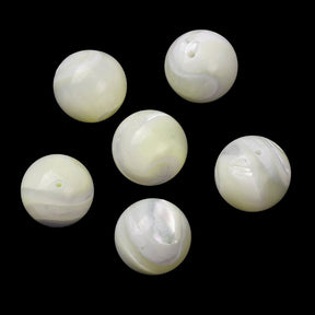 Shell Perler – Top/anboret -Hvid, Runde (11,5~12mm) - Uniq Perler - 124617
