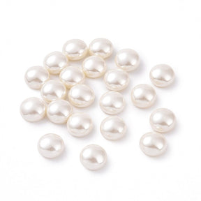 Shell Pärlor, Topborrad/Anborrad, Rund/Flat Modell, 8 mm, (2 st) - Uniq Perler - 113682