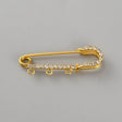Safety Pins with Rhinestones – 18K Gold-plated Brass (51x16.5x7.5mm) 2 pcs.