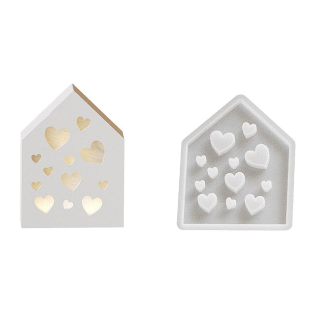 Silikone Form Til At Lave Et Hus Med Hjerter – DIY Støbeform - Uniq Perler - 114471