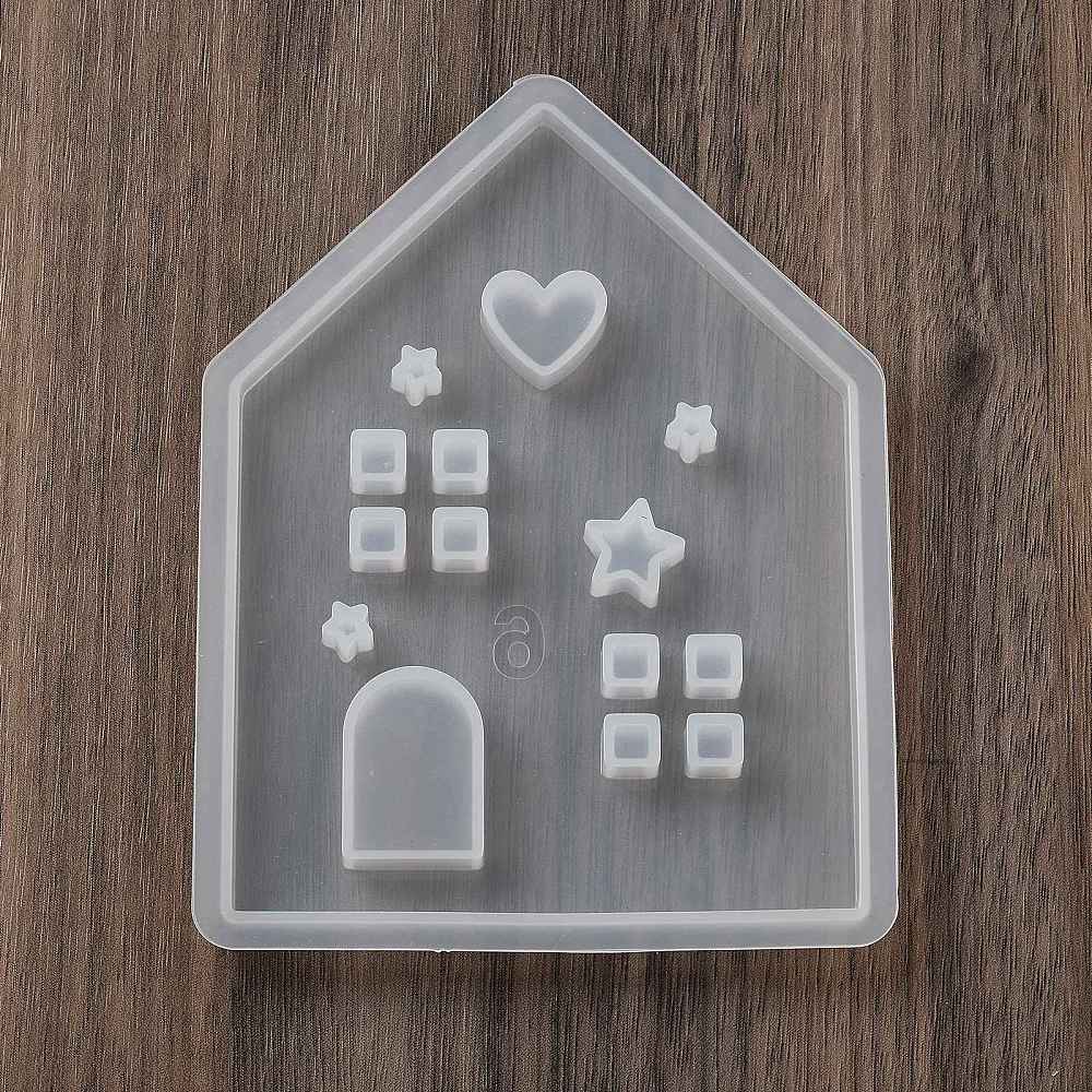Silikone Form Til At Lave Et Hus Med Hjerter Og Flag – DIY Støbeform - Uniq Perler - 114472