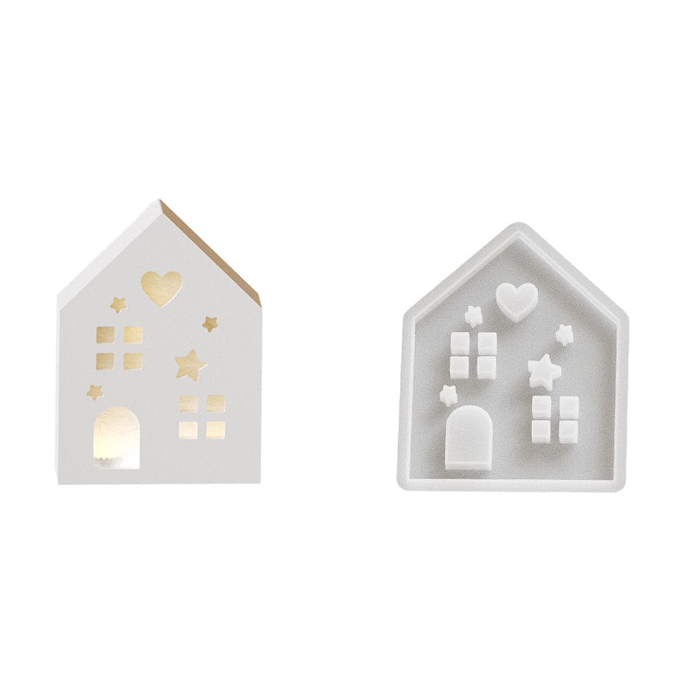 Silikone Form Til At Lave Et Hus Med Hjerter Og Flag – DIY Støbeform - Uniq Perler - 114472