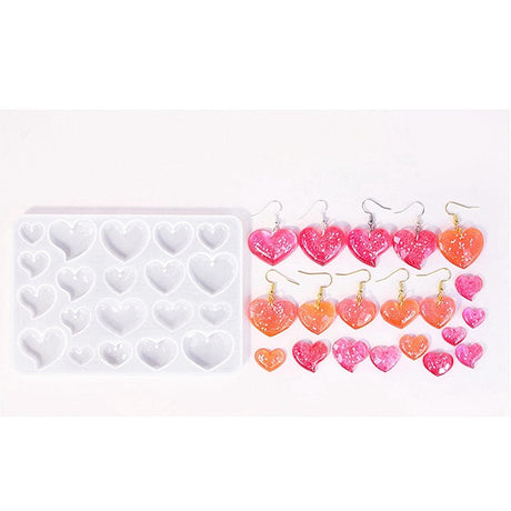 Silikone Form Til At Lave Hjerte Vedhæng – DIY Støbeform - Uniq Perler - 114470