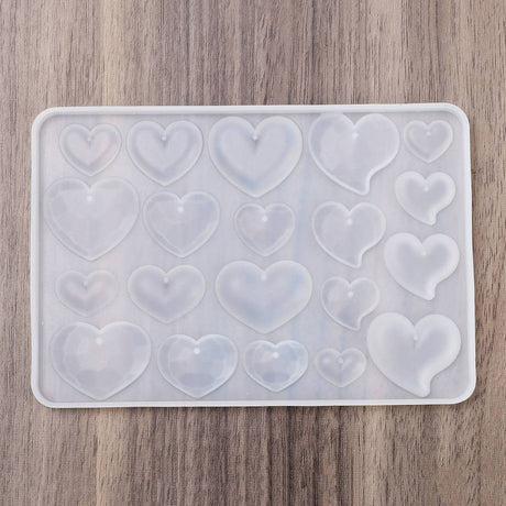 Silikone Form Til At Lave Hjerte Vedhæng – DIY Støbeform - Uniq Perler - 114470