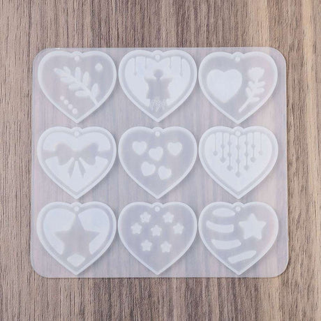 Silikone Form Til At Lave Hjerte Vedhæng Med Detaljer – DIY Støbeform - Uniq Perler - 114655