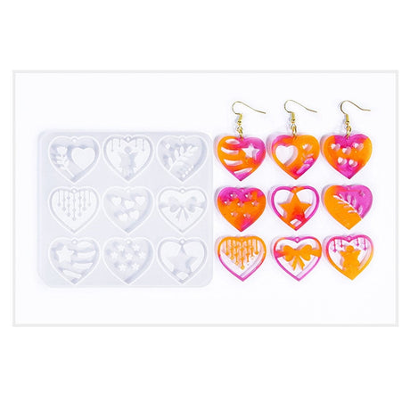 Silikone Form Til At Lave Hjerte Vedhæng Med Detaljer – DIY Støbeform - Uniq Perler - 114655