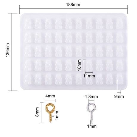 Silikone Forme Til Resin Bamser Inkl. Skruer - Uniq Perler - 0001489761